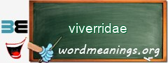 WordMeaning blackboard for viverridae